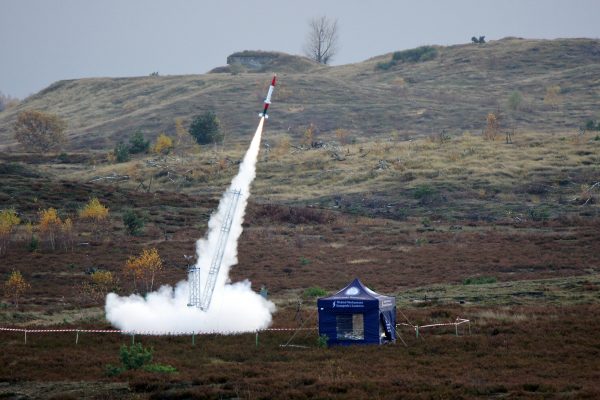 Start rakiety TuCAN Sekcji Rakietowej SKA na poligonie wojskowym pod Toruniem 29.10.2016 r. Fot. Bartosz Lis